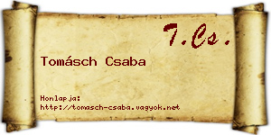 Tomásch Csaba névjegykártya